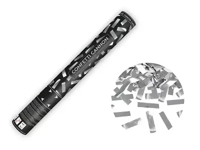 Vystřelovací konfety stříbrné - 40 cm