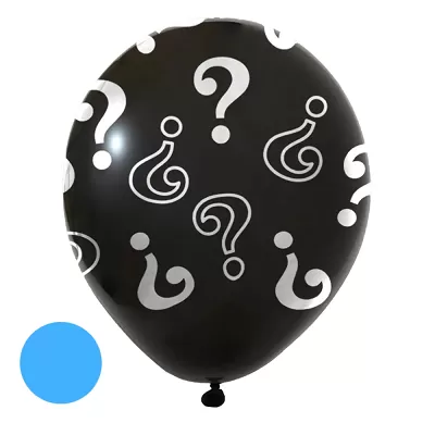 Latexový balon kluk nebo holka? s otazníky - Modrá náplň 45 cm
