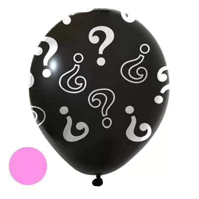 Latexový balon kluk nebo holka? s otazníky - Růžová náplň 45 cm