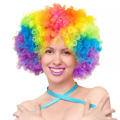 Paruka Afro pro klauny - barevná