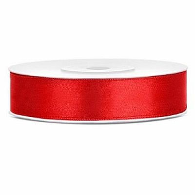 Saténová stuha červená 12 mm x 25 m