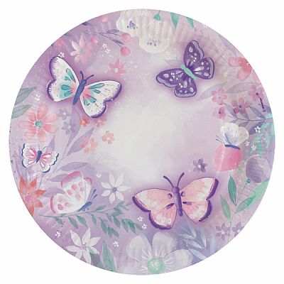 Papírové talíře Motýlci 23 cm - 8 ks