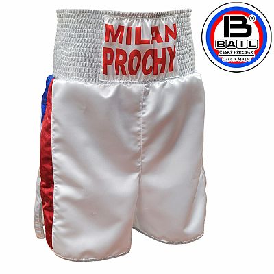 Boxerské trenírky BAIL PROFI, 15 cm pás, česká vlajka, Satén