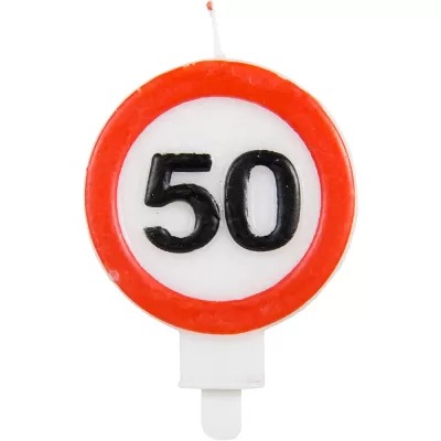 Narozeninová svíčka dopravní značka 50. narozeniny
