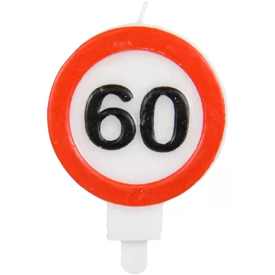 Narozeninová svíčka dopravní značka 60. narozeniny