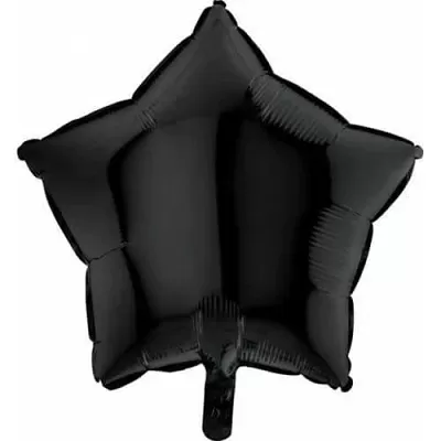 Fóliový balónik hviezda čierna 45 cm - Nebalený