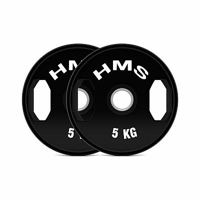 Súprava pogumovaných olympijských kotúčov HMS TOG05 2 x 5 kg