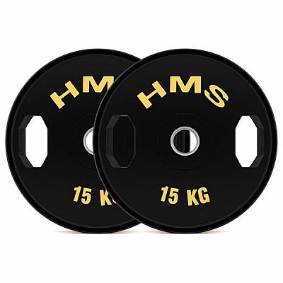 Súprava pogumovaných olympijských kotúčov HMS TOG15 2 x 15 kg