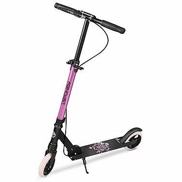 Spokey VACAY PRO Kolobežka s ručnou brzdou, kolieska 145 mm, ružová