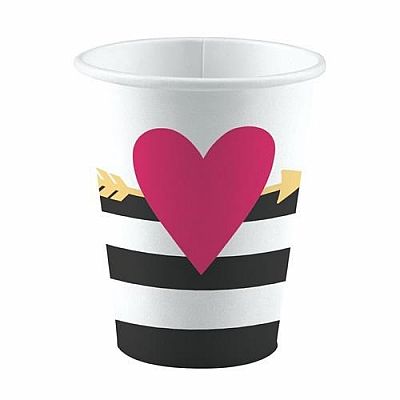 Papírové kelímky srdce se šípem Everyday Love 8 ks