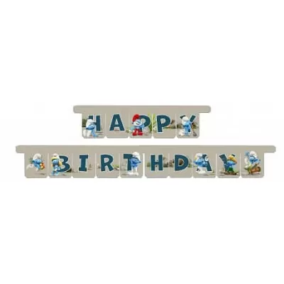 Narozeninový banner Happy Birthday Šmoulové