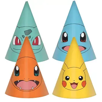 Party čepičky Pokemon - Pikachu