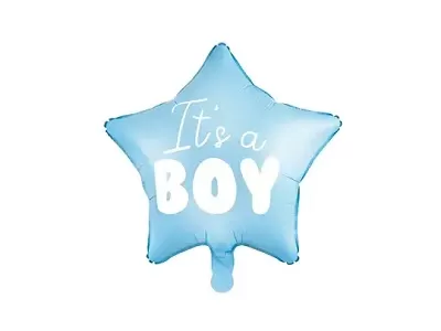 Fóliový balónik hviezda It's a boy modrý 48 cm