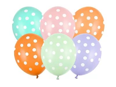 Latexové balonky barevné s puntíky 6 ks