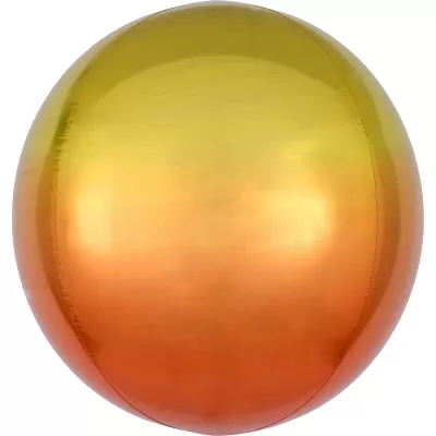 Fóliový balónik gule Ombre Orbz žltá a oranžová 40 cm