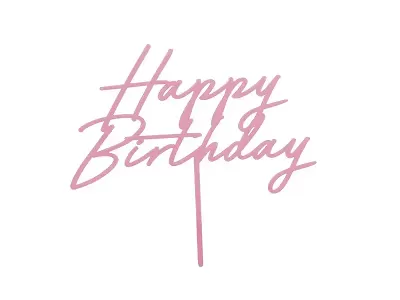 Zápich na dort Happy birthday růžový