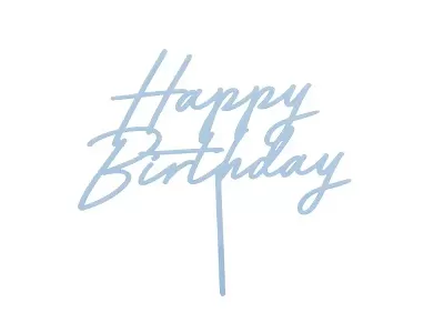 Zápich na dort Happy birthday modrý