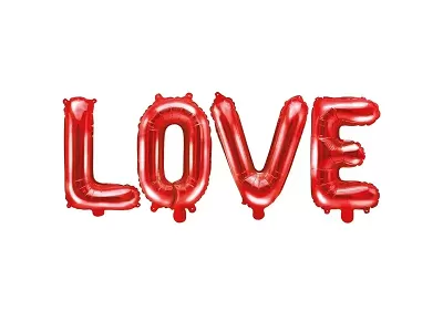 Foliový nápis LOVE v červené barvě 140 x 35 cm