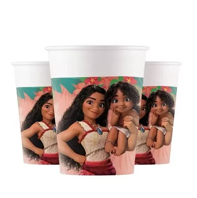 Papírové kelímky Vaiana 200ml - 8 ks