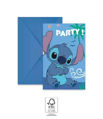 Party pozvánky Stitch 6 ks