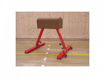 Gymnastická koza (2 nohy T), nastaviteľná výška 90-120 cm, koža