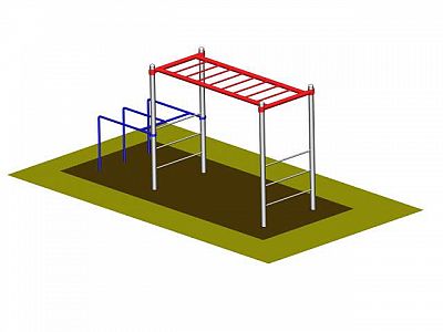 Rebriny a dvojbradlí, výška pádu do 1.50 m WK26 b, Workoutový prvok
