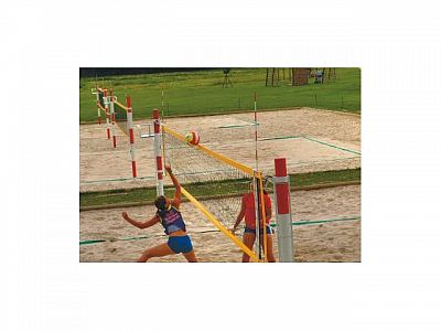 Lajny beach volejbal EKONOM, s ukotvením, červené