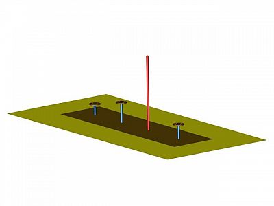 Stupienky 3 ks + strečingové tyč WK19, Workoutový prvok