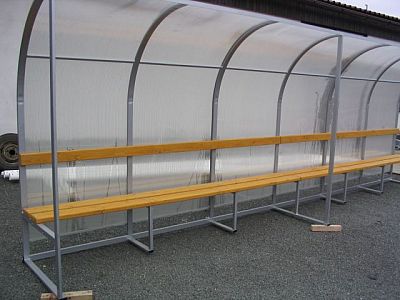 Futbalová striedačka SC 5m, AL konštrukcia + polykarbonát