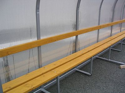 Futbalová striedačka SC 4m, AL konštrukcia + polykarbonát