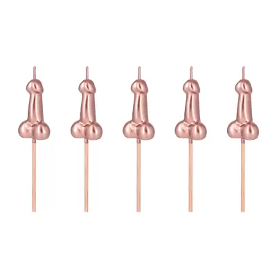Dortové svíčky penis rosegold 5 ks