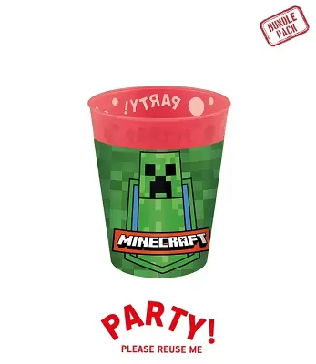 Plastové kelímky Minecraft znovupoužitelný 250ml - 4ks