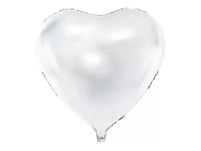 Fóliový balónik srdca biele 45 cm - balené