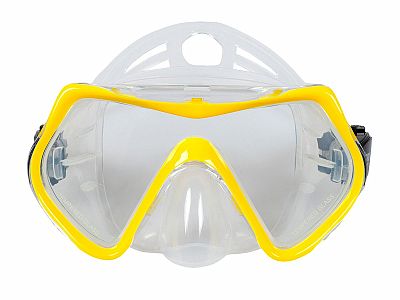 Šnorchlovací set 3 v 1, ŽLTÝ, L/XL, plutvy 42-47, šnorchel, maska