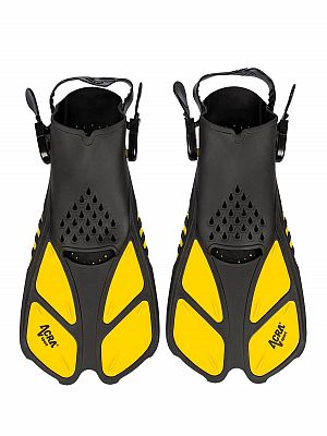 Šnorchlovací set 3 v 1, ŽLTÝ, S/M, plutvy 36-41, maska, šnorchel