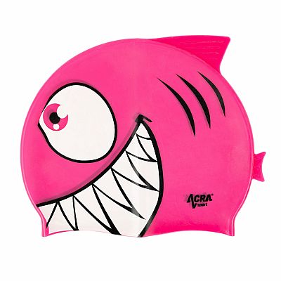 Detská plavecká kúpacia čiapka, PIRANHA, ružová