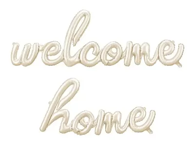 Foliový nápis welcome home v krémové barvě 335 x 71 cm