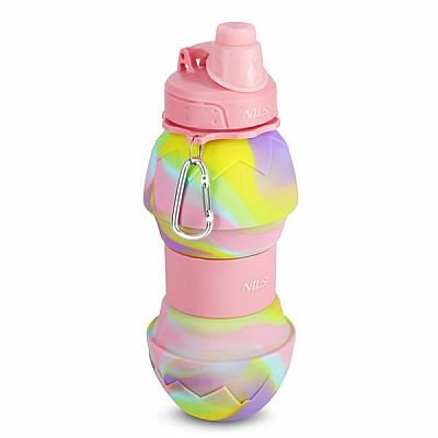 Skladacia silikónová fľaša NILS Camp NC4102 700ml ružová