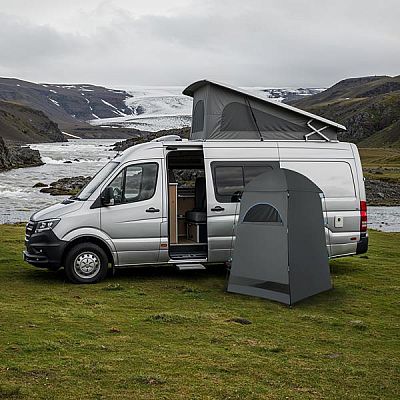 Skladacia prezliekacia / sprchovacia kabína NILS Camp NC3025 zelená