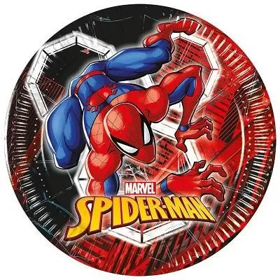 Papírové talířky Spiderman - World of Web 20cm 8ks