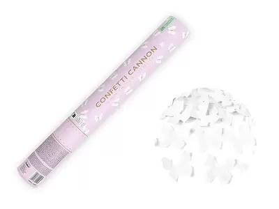 Vystreľovacie konfety - bieli motýle - 40 cm