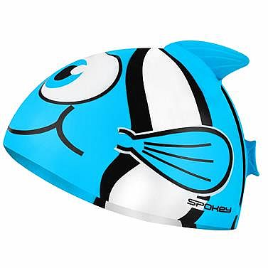 Spokey RYBKA Detská silikónová plavecká čiapka, tyrkysová