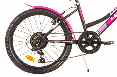 Juniorský športový bicykel Dino 20" ružovo čierny