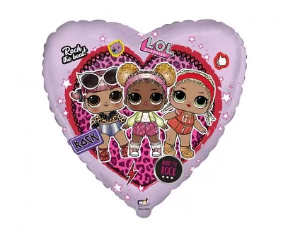 Fóliový balónik srdca LOL surprise - Rock 46cm
