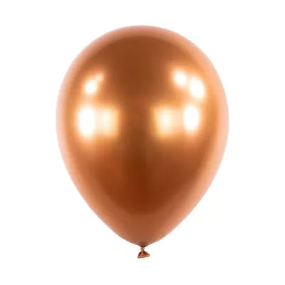 Dekoračný chrómový balónik Jantárový 30 cm - 50 ks