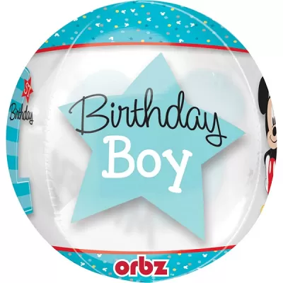 Fóliový balónik gule Mickey 1st Birthday 40 cm