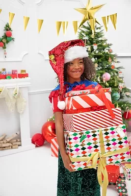 Vianočná čiapka Santa lux - s flitrami