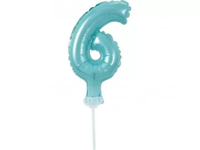 ČÍSLICA NA TORTU nafukovacia - 6 modrá, 13cm