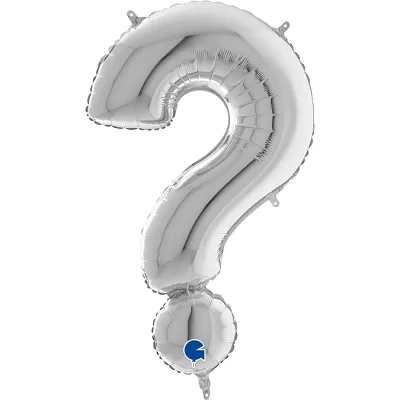 Fóliový symbol Otáznik ? strieborný 102 cm