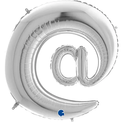 Fóliový symbol Zavináč @ strieborný 102 cm